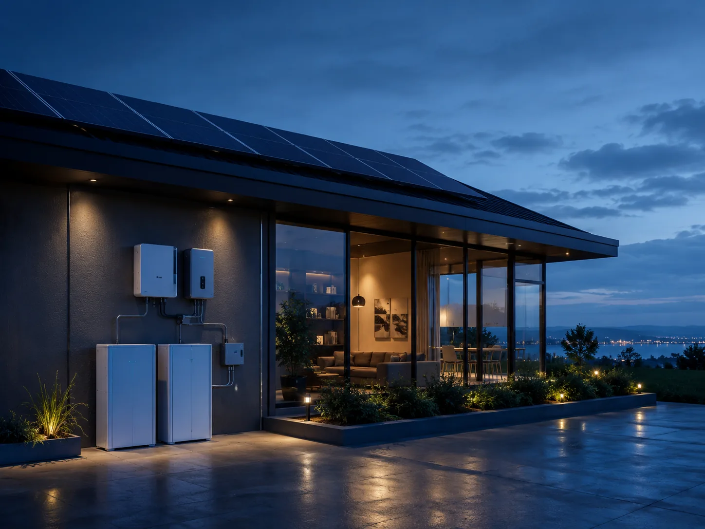 Residential battery energy storage system with solar integration and home backup power